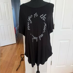 Old Navy Black Short Sleeve Tee with White Script